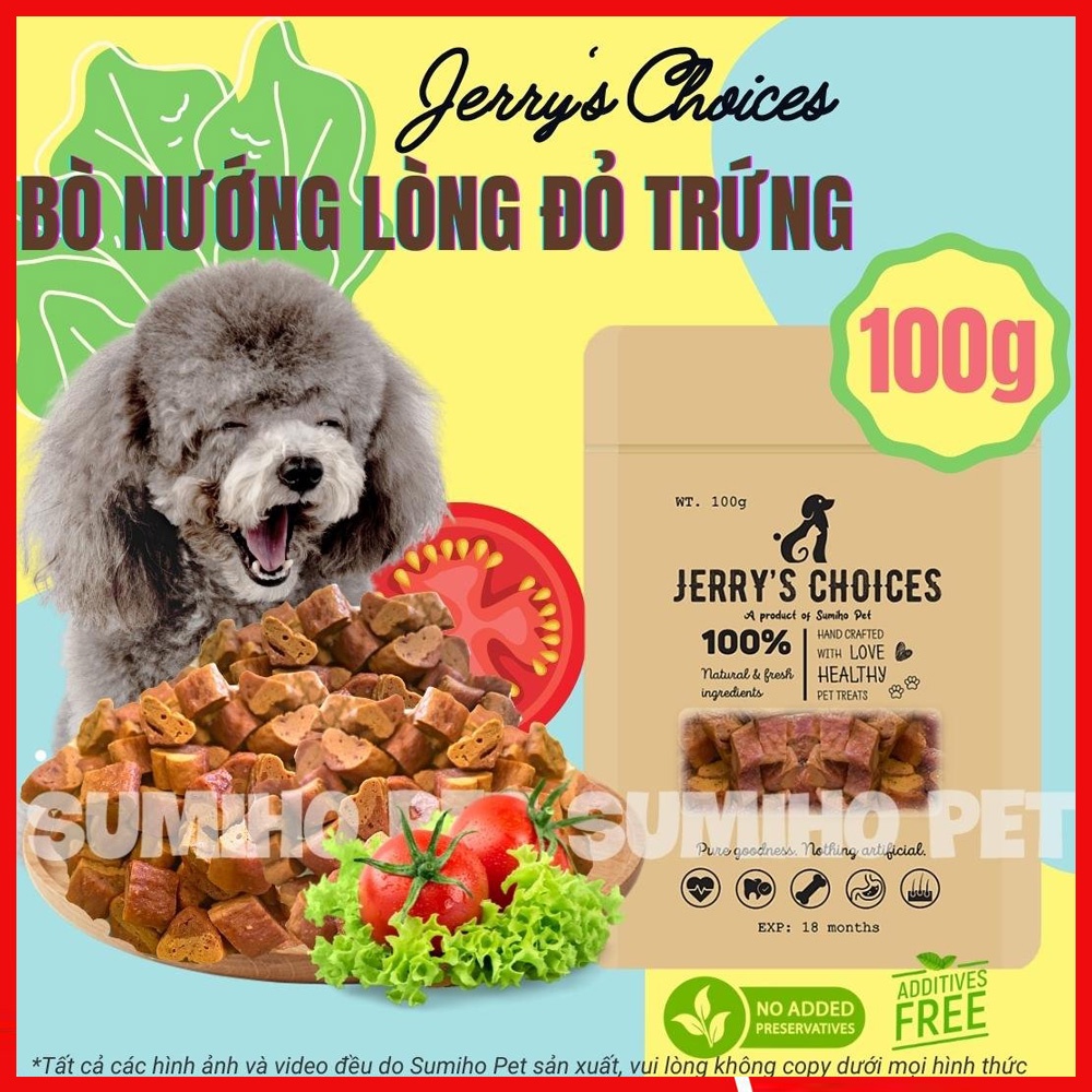 Bánh thưởng cho chó Jerry's Choices (Bò cuộn lòng đỏ nướng) 100gr/túi