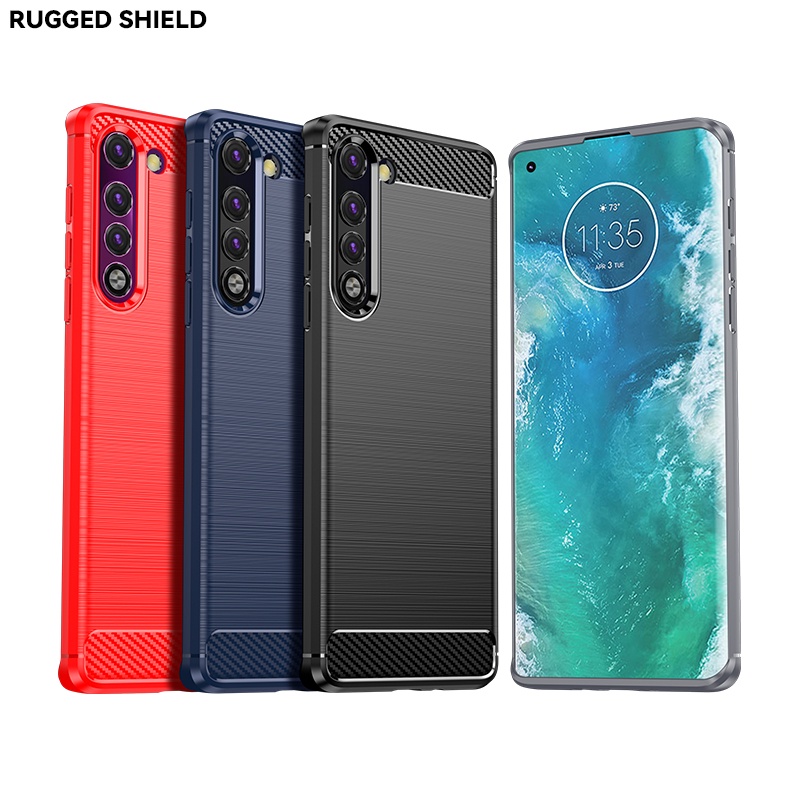 Ốp Điện Thoại tpu Silicone Mềm Chống Sốc Họa Tiết Sợi Carbon Cho Motorola Moto Edge