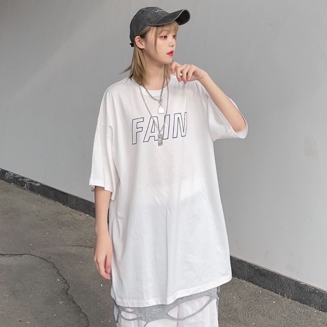 Áo phông shopcossi ,áo thun tay lỡ chất cotton in hình FAIN