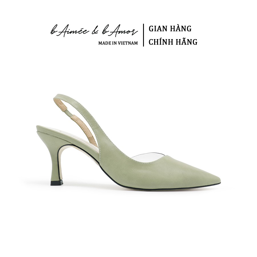 Giày Sandal Nữ Cao Gót bAimée &amp; bAmor Slingback Vintage Quai Hậu Mũi Nhọn Bit Mũi Gót Nhọn Hàn Quốc Đẹp Cao Cấp MS1562