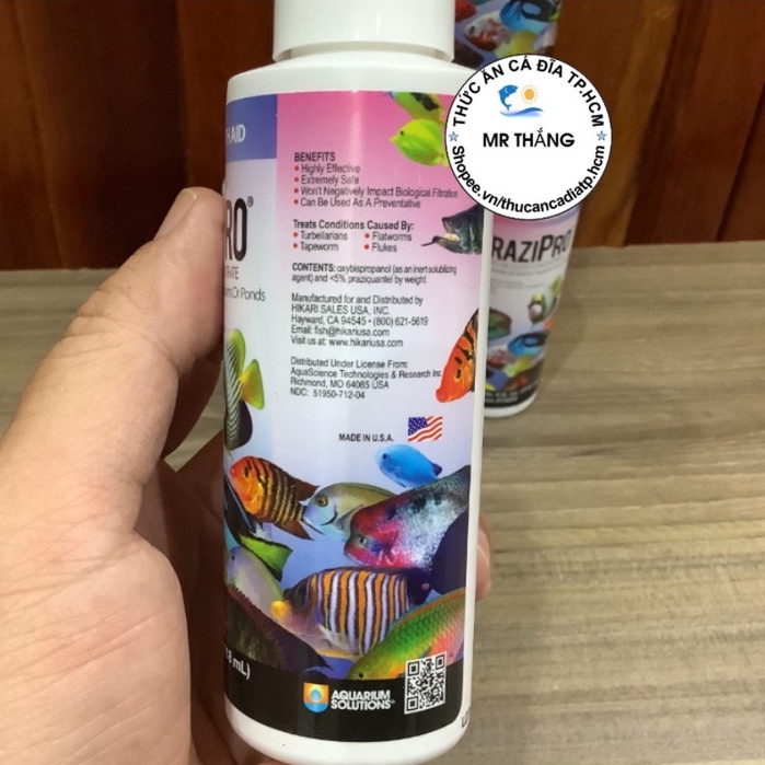 Hikari PraziPro : Điều trị giun sán, giun sán dây, giun dẹp và giun đũa.