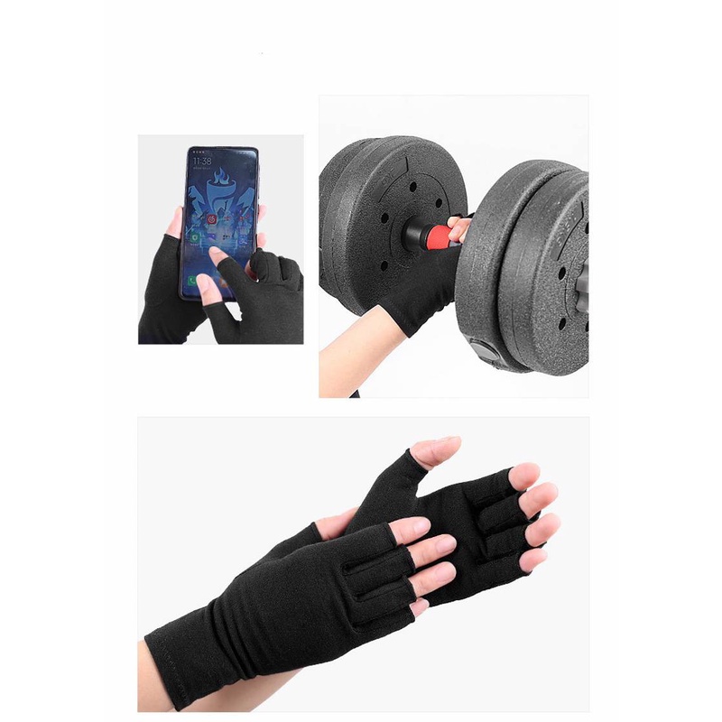 Đôi găng tay cotton nén thông thoáng giảm đau khớp cho cả nam và nữ khi đi xe đạp