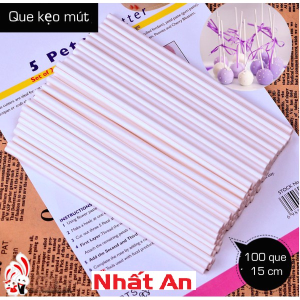 Que kẹo mút giấy 15cm