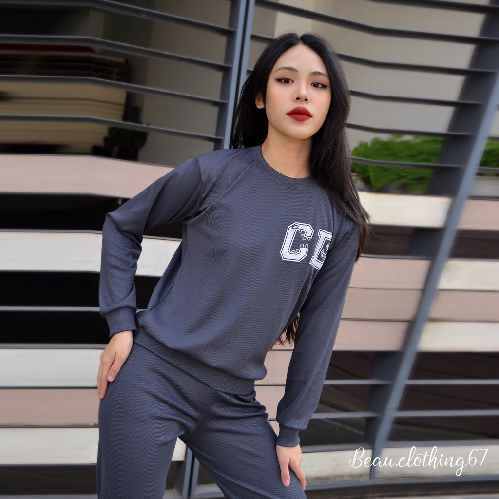 BỘ NỮ MẶC NHÀ THU ĐÔNG LEN THUN GÂN | BigBuy360 - bigbuy360.vn
