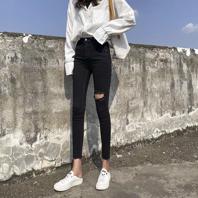 Quần Tregging - quần tregging rách gối thời trang