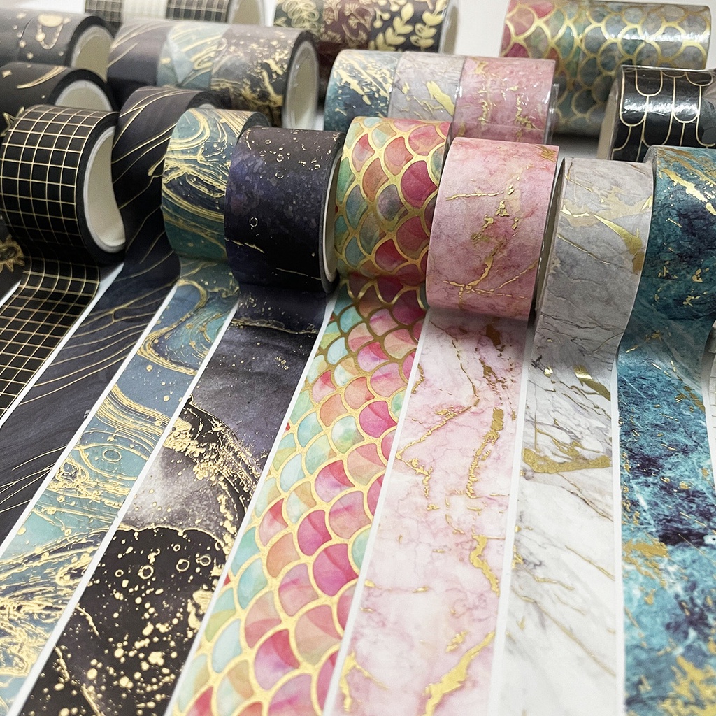 Cuộn Băng Keo Dán Ba Cuộn Bằng Nhựa Dùng Trang Trí Sổ Tay DIY Thời Trang Dễ Phối Đồ 5M