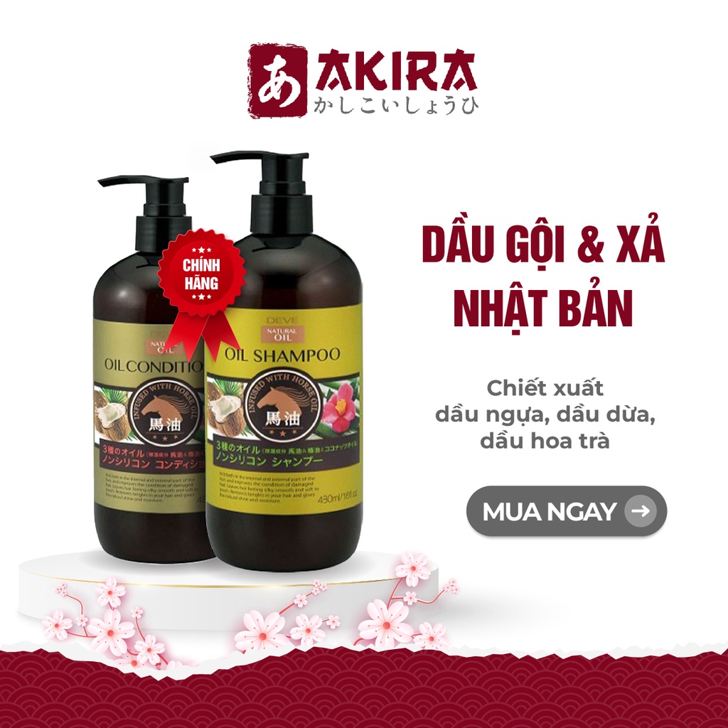1 Cặp Dầu Xả, Dầu Gội Chiết Xuất Dầu Ngựa, Dầu Dừa Deve