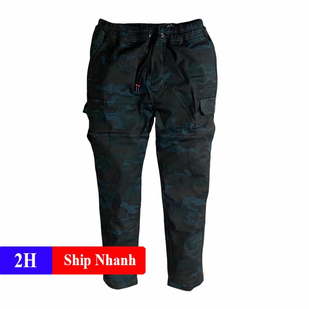 Quần jogger rằn ri túi hộp nam nữ phong cách lính thủy đánh bộ