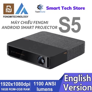 Máy chiếu thông minh fengmi s5 ( new 2022 | fhd | 1100 ansi | âm thanh denon | mỏng nhẹ | android có english)