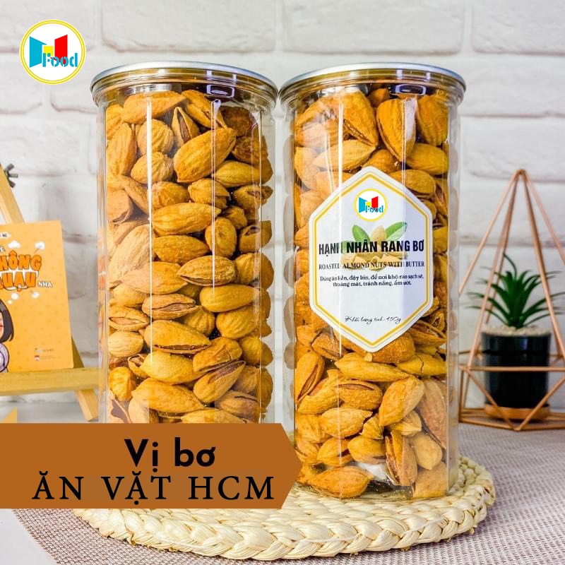 [ HCM ] Hạt Hạnh Nhân Rang Bơ Mỹ Lon 500gram