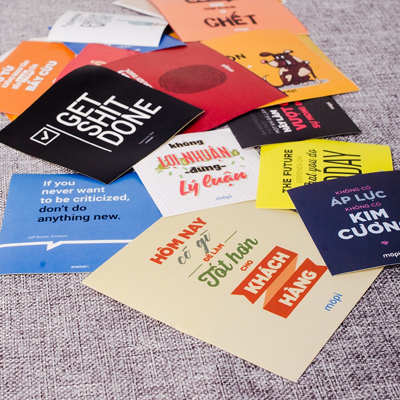 Bộ Sticker Câu Nói Động Lực Văn Phòng Mopi - Thiết Kế Theo Mẫu Tranh Treo Tường Mopi - 20 Mẫu Ngẫu Nhiên