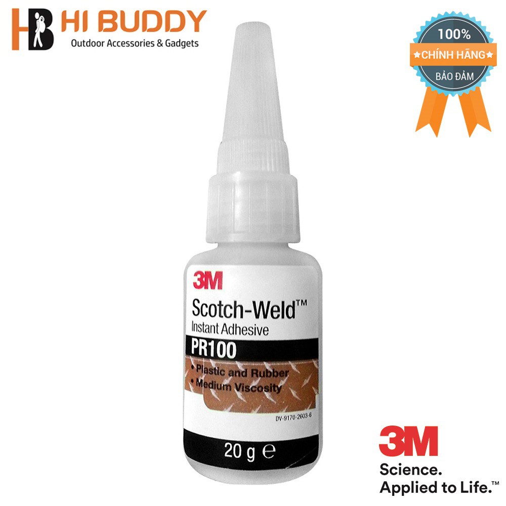 ( AN TOÀN ) Keo Siêu Dính 3M PR100 Scotch-Weld Plastic & Rubber Instant Adhesive 20g Hibushop