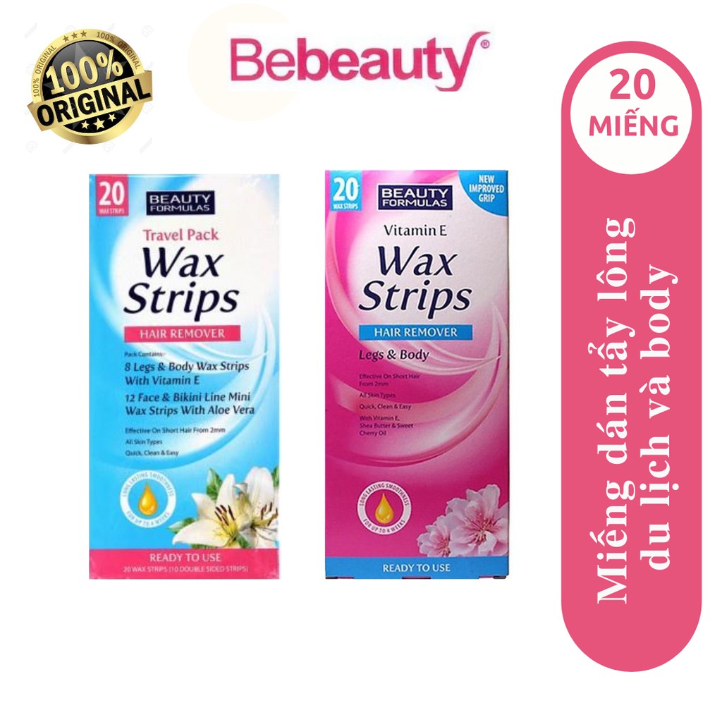 Miếng Dán Tẩy Lông Beauty Formulas Wax Strips