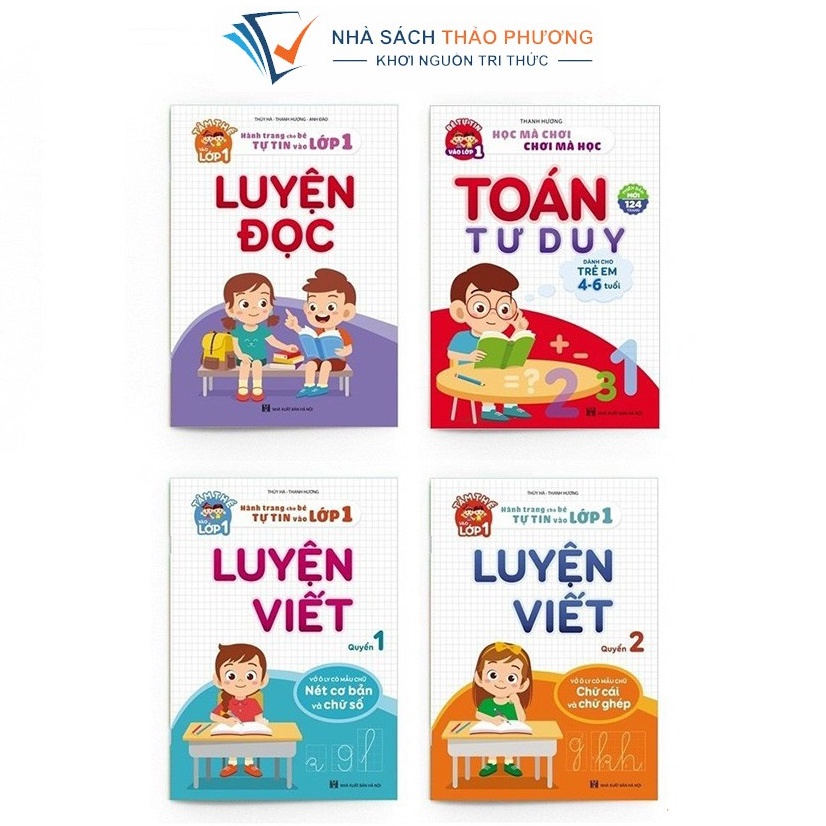 SÁCH - Toán tư duy, Luyện đọc, Luyện viết (Trọn bộ 4 quyển)