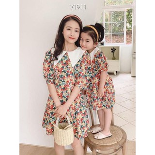 Đầm thiết kế mẫu hoa hè - có size mẹ&bé