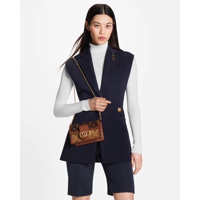Túi LV Dauphine Woc Chain Wallet Size 19 Da Thật 2 Box