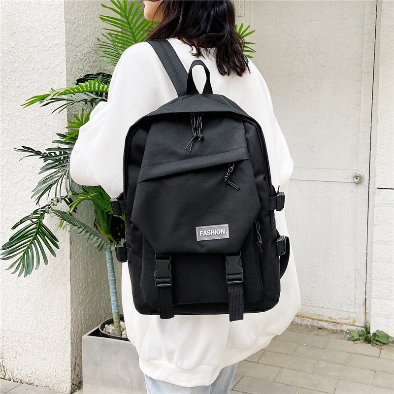 Ba Lô JASMIN NOIR Đi Học Vải Canvas Cỡ Lớn Thiết Kế Đơn Giản Thời Trang Cho Nữ