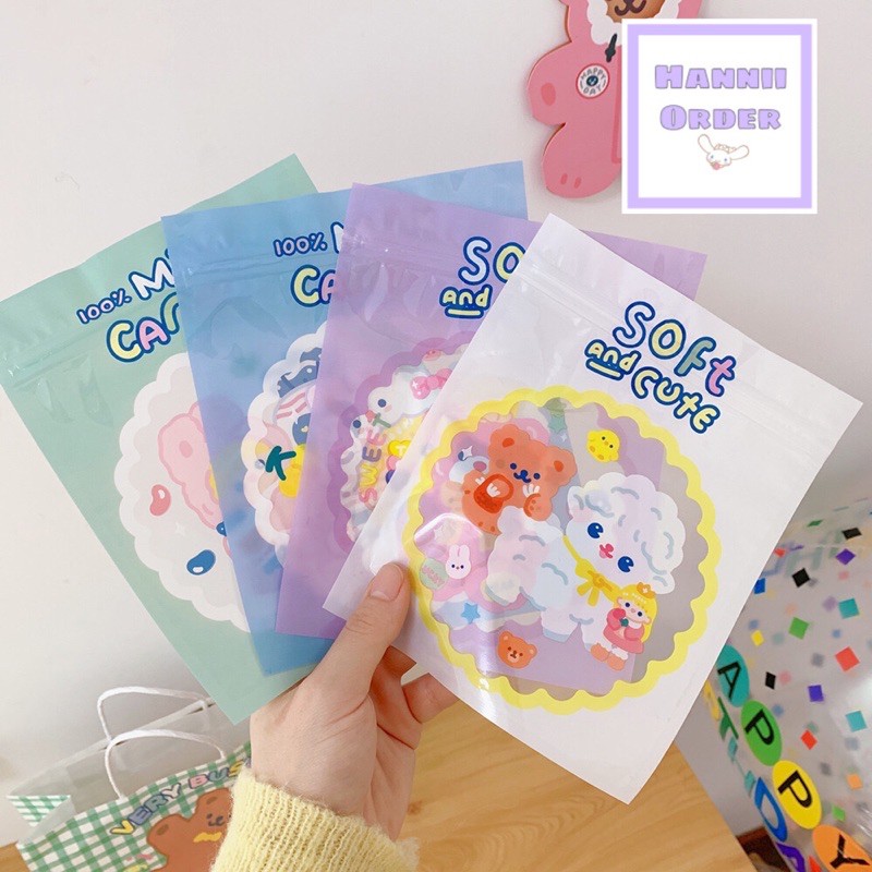 Túi zip size 14.5*18cm hình siêu dễ thương