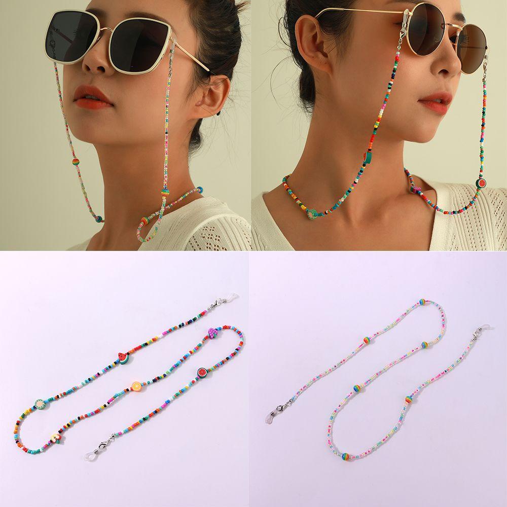 Dây Chuỗi Hạt Đeo Kính Mát Hình Trái Cây Phong Cách Bohemian Thời Trang