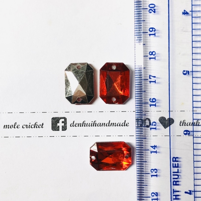 10 Chữ Nhật Nhựa Giả Tinh Thể Đá 14x18mm