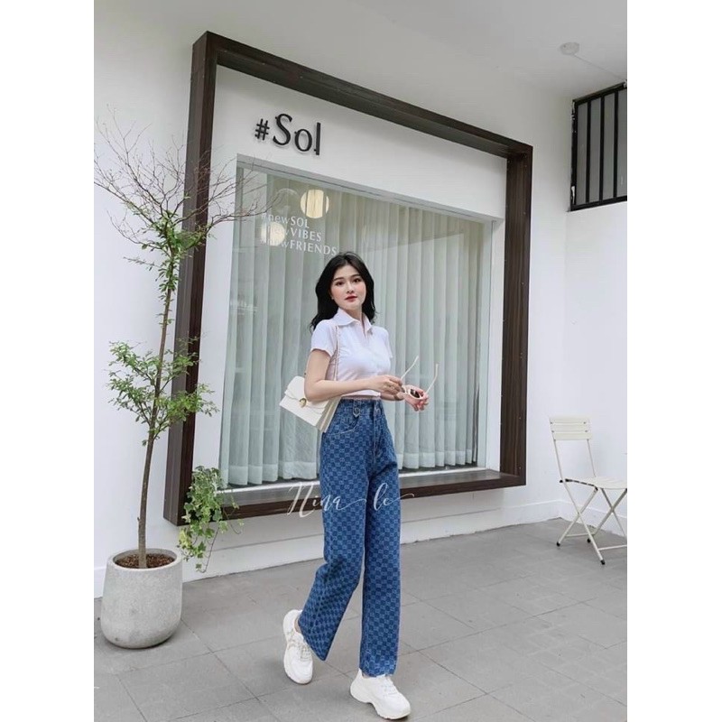 QUẦN JEANS SUÔNG GU.chỳ