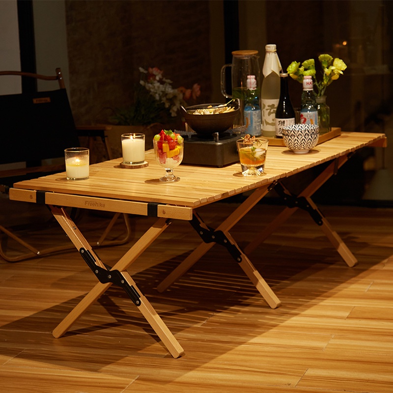 Bàn Gỗ Gấp Gọn Dã Ngoại Cắm Trại Mountainhiker Tải Trọng 39kg Kích Thước 120cm x 60cm x 43cm Kèm Túi Đựng