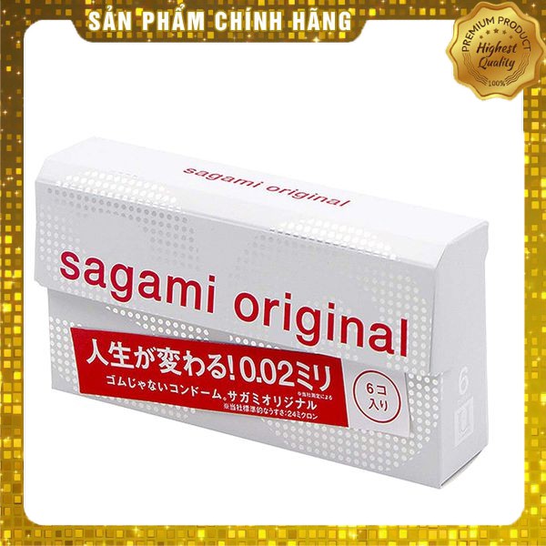 Bao cao su siêu mỏng hộp 6 chiếc Sagami Original 0.02