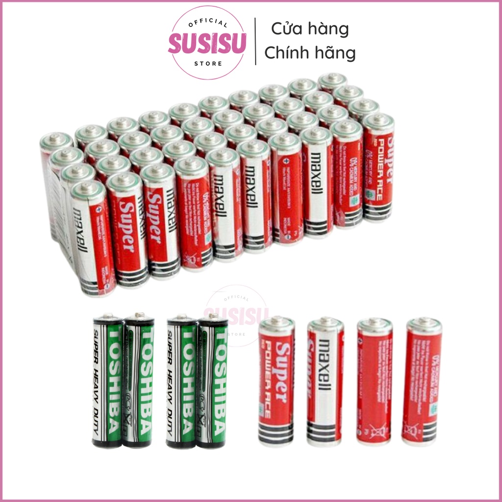 Pin MAXELL Super Power Ace (Lốc 4 Cục Đỏ)/(Vĩ 2 viên) Pin tiểu 3A (AAA) Toshiba R03UG - Dùng cho remote (Pin nhỏ)
