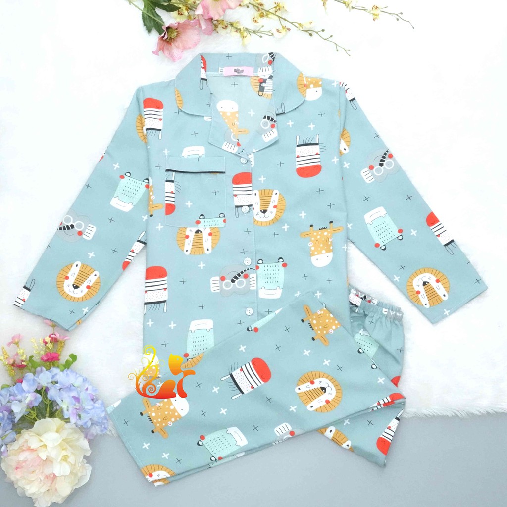 Đồ Mặc Nhà "Sư tử Smile" Pijama Kate Thái Tay Dài - Từ 38kg - 48kg - Size12.