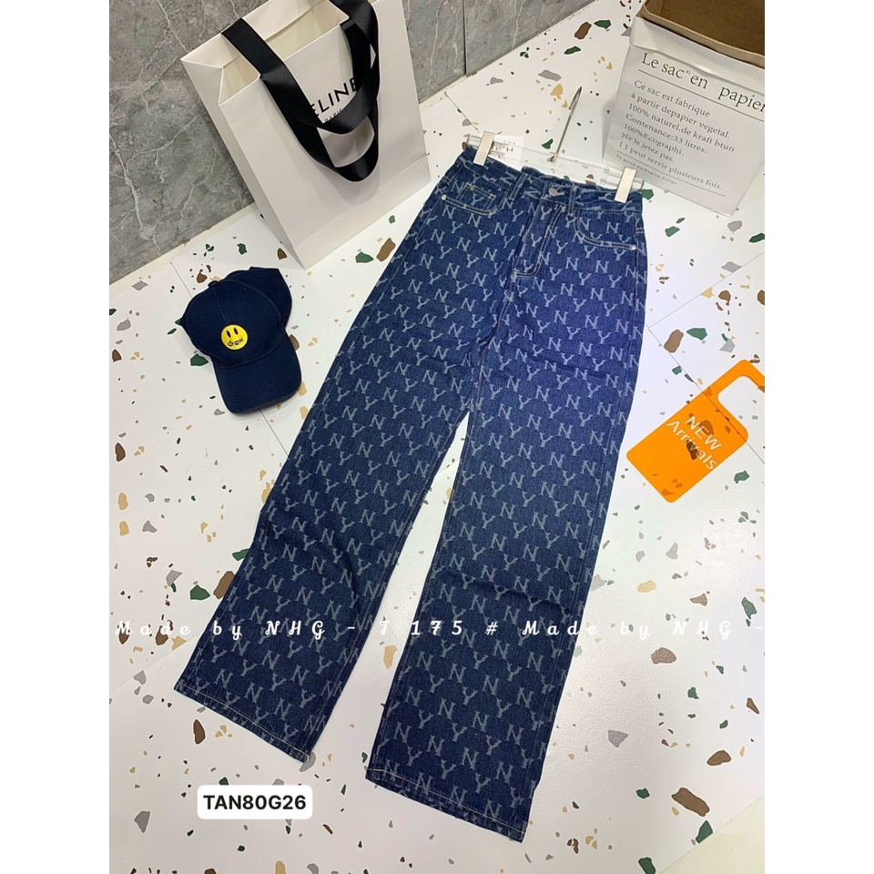 Quần Jeans MLB dệt hoạ tiết 2 mặt mã T 175 💵💵💵 Chất jeans mềm siêu đẹp. Hàng chuẩn QCCC nét căng. 2 màu : Đậm / Nhạt R