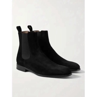 Giày Chelsea Boot chất liệu da lộn màu đen thời trang nam