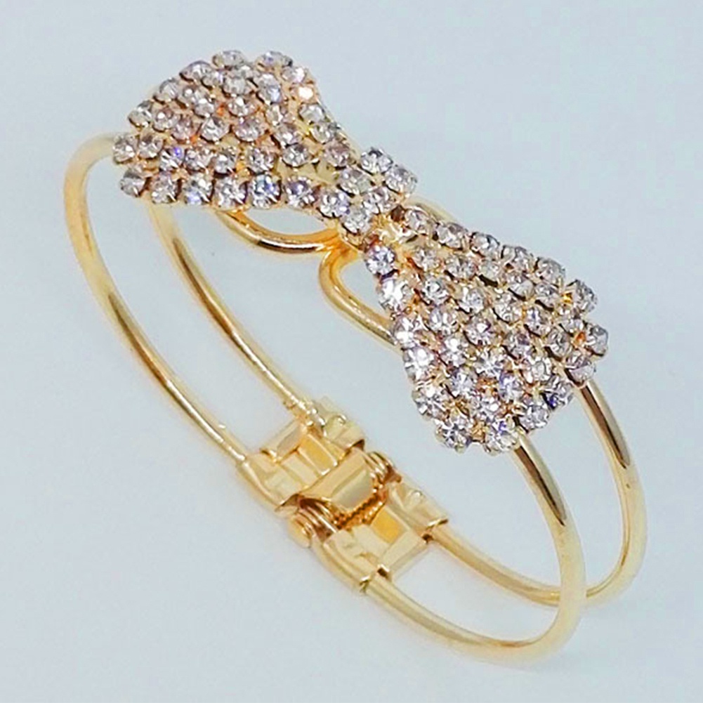 Vòng đeo tay thiết kế sang trọng đính đá nhân tạo thời trang cho nữ