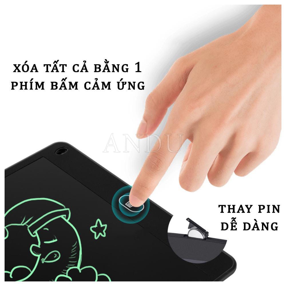 Bảng Viết Thông Minh Tự Xóa màn hình LCD, Bảng Tự Xóa Đồ Chơi Giáo Dục Thông Minh Cho Bé