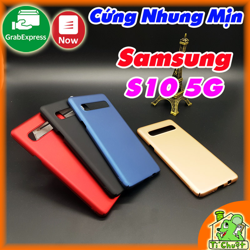 [Ảnh Thật] Ốp Lưng Samsung S10 5G Nhựa Cứng Phủ Nhung Mịn