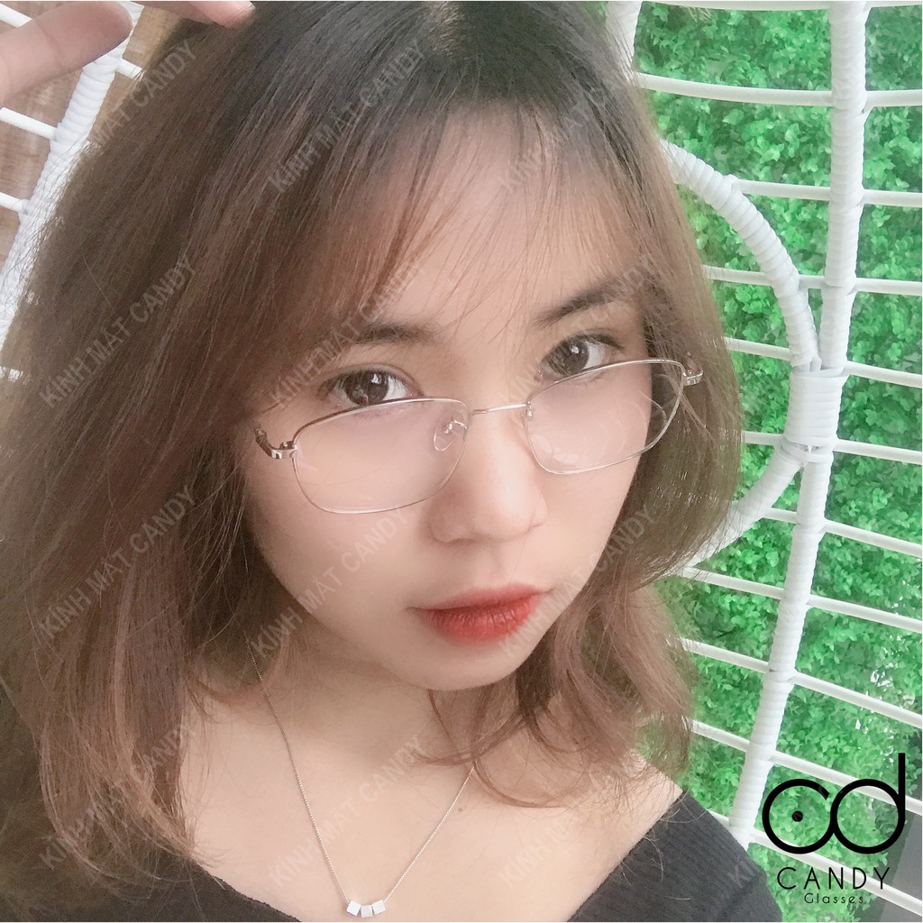 Gọng kính cận vuông kim loại nam nữ 8818 – Kính mắt Candy