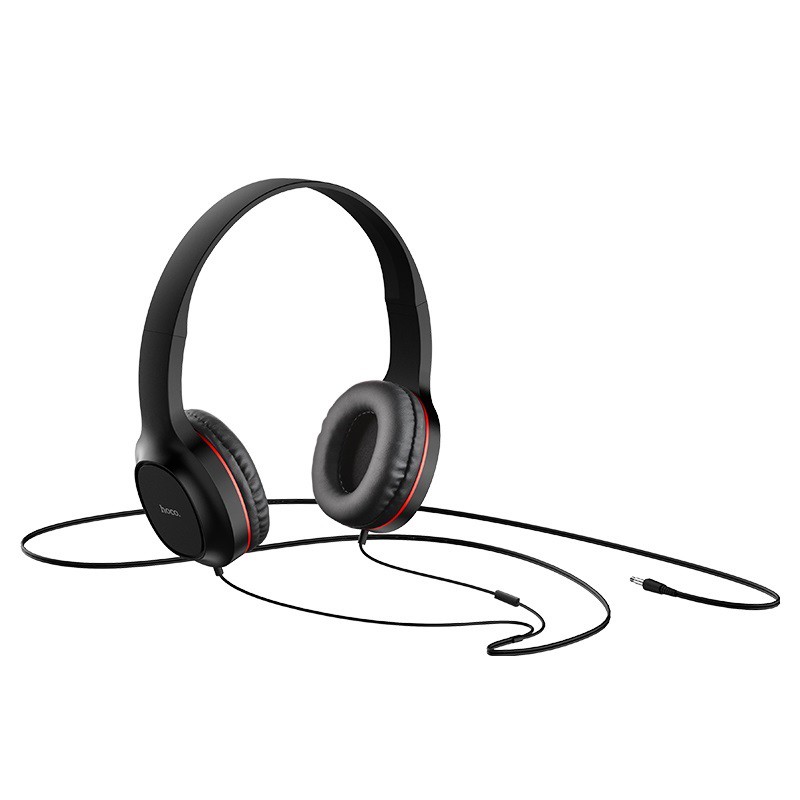 Tai nghe chụp tai Hoco W24 headphone nghe hay, tặng kèm tai nghe nhét tai 3.5, dây dài 1.2m - Chính hãng