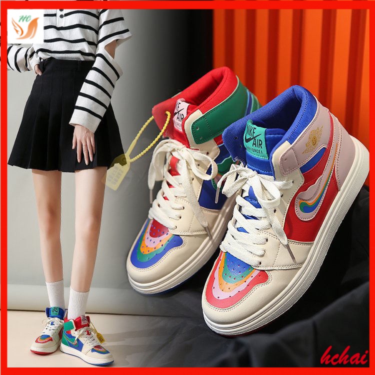 Giày tnanis Cao Cổ Nhiều Màu Sắc Thời Trang Thường Ngày Cho Nữ 2022-23 Phong Cách NIS Feminino: Thấp (1cm-3cm)