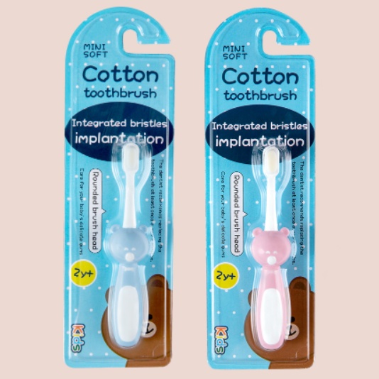 Bàn Chải Đánh Răng Cho Bé 1-8 Tuổi Cotton Tooth Siêu Mềm Chải Sạch Răng Bảo Vệ Lợi Lông Bàn Chải Cotton An Toàn