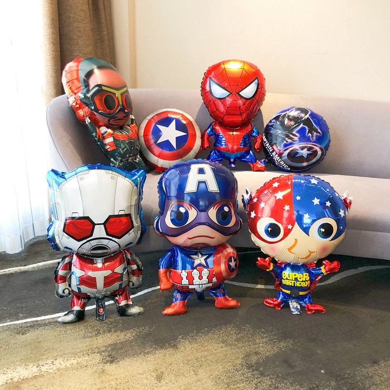 Chủ đề Avengers Captain America Iron Man Spiderman Hulk Ant-Man Phim bóng bay bằng nhôm Đồ dùng tiệc sinh nhật cho trẻ em Tủ lạnh treo tường Tủ lạnh Trang trí nội thất Bóng bay
