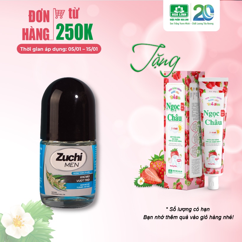 Lăn Khử Mùi Zuchi (Men) Hương Lôi Cuốn 25ml