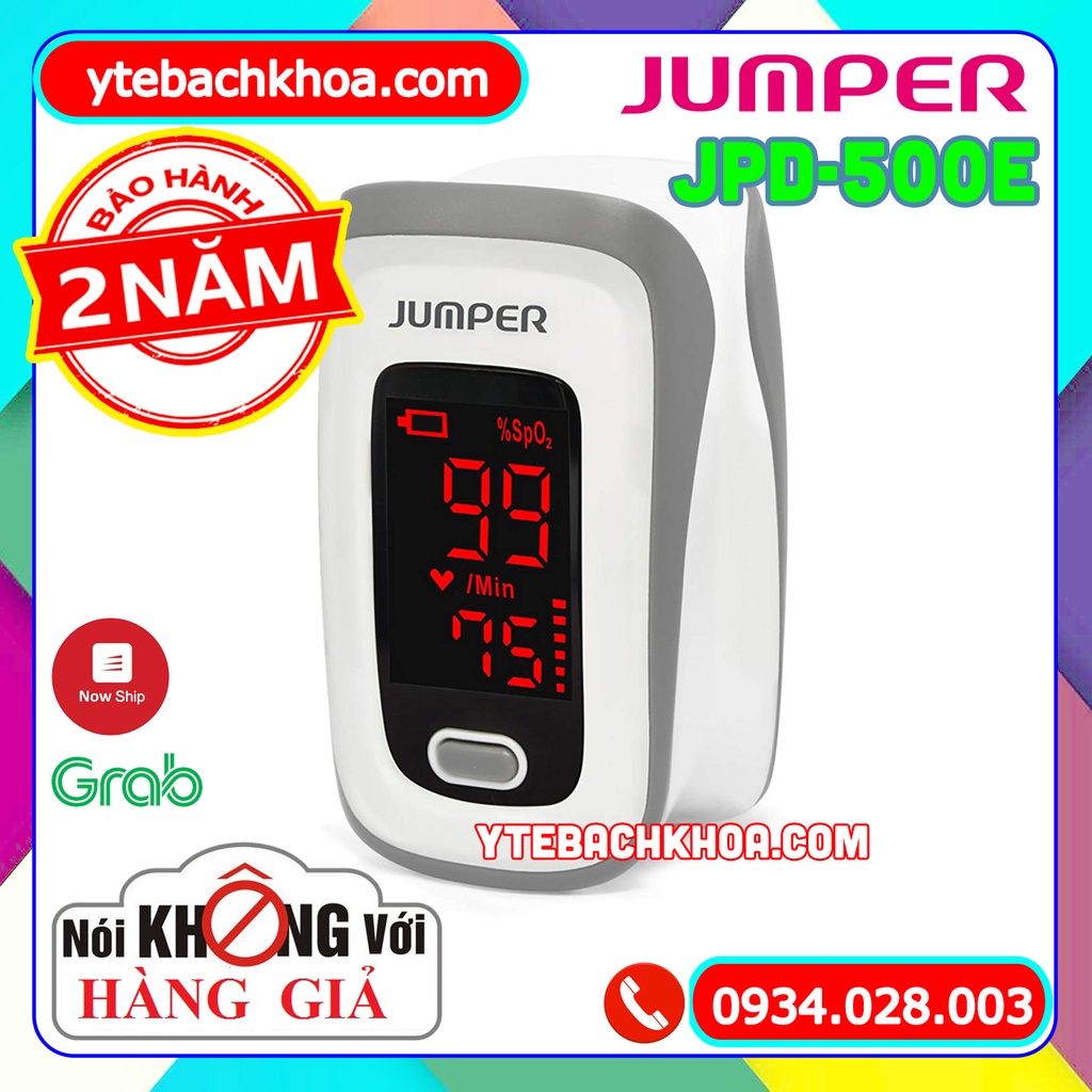 [CHÍNH HÃNG] MÁY ĐO NỒNG ĐỘ OXY TRONG MÁU JUMPER JPD500E - MÀN HÌNH LED - BẢO HÀNH 02 NĂM HƯ ĐỔI MỚI