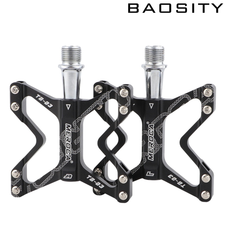 [BAOSITY]Bike Pedal Mountain Road Bicycle Flat Platform MTB Cycle 9/16\" Black