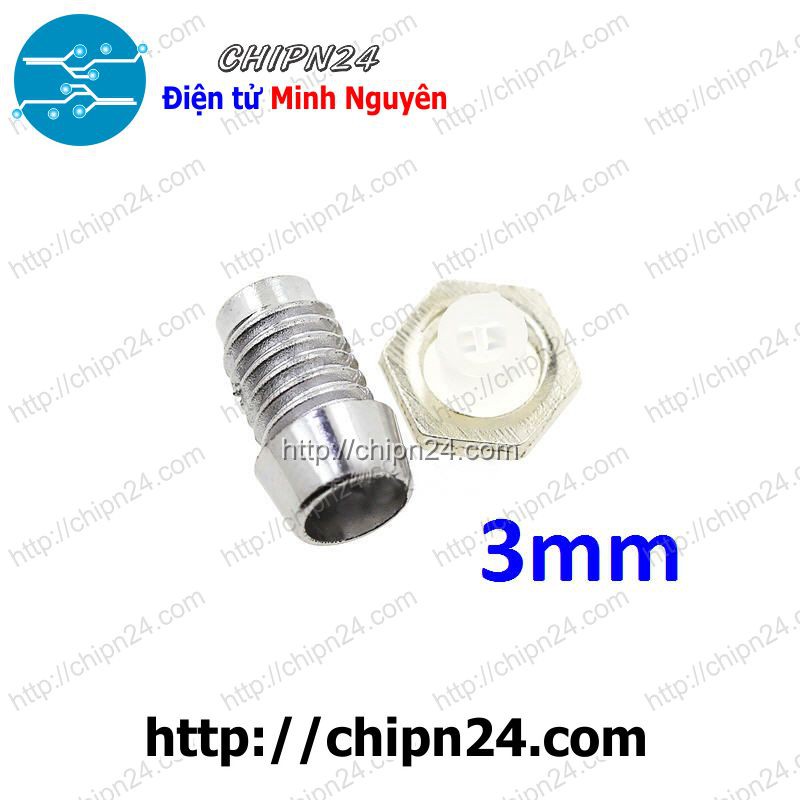 [2 CÁI] (KG1) Vỏ cắm led 3ly - Ốc led 3ly - Chụp led 3ly