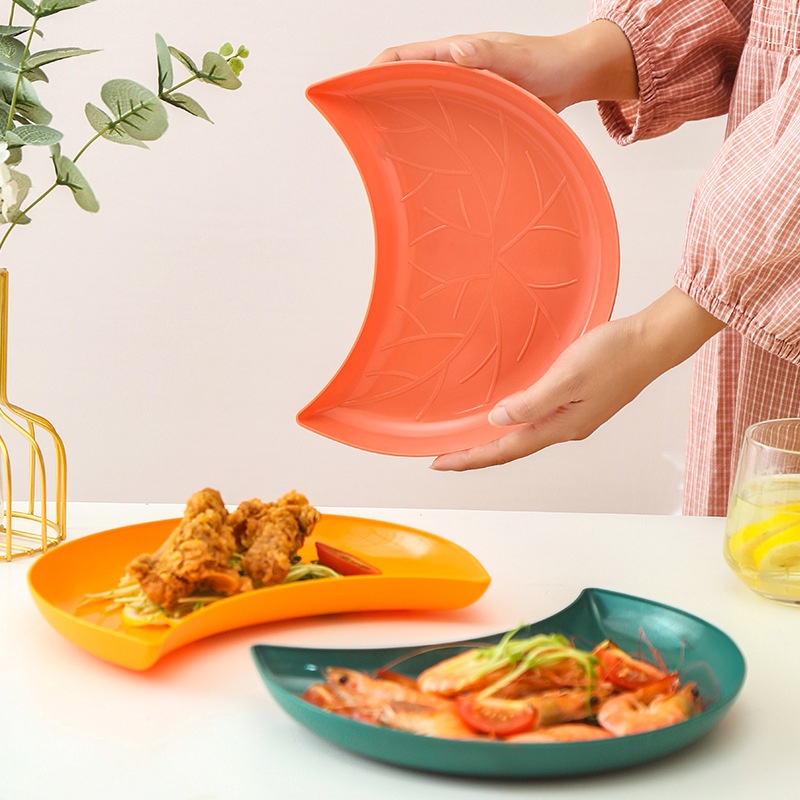 Bộ 5 Đĩa Nhựa Decor Hình Mặt Trăng Bán Nguyệt Siêu Đẹp