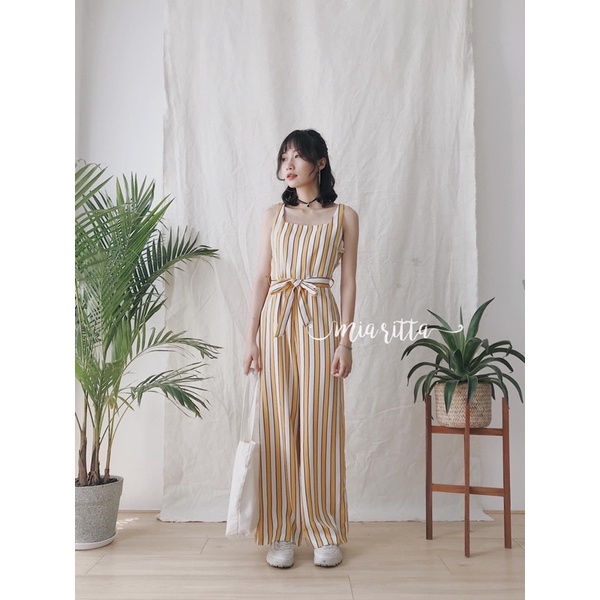 Bộ Jumpsuit kẻ sọc T.opshop