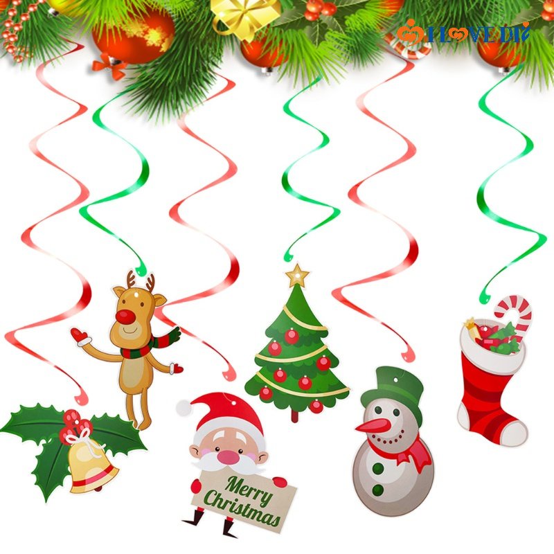 Dây Treo Trang Trí Giáng Sinh / Sinh Nhật / Tiệc Tùng Họa Tiết Hoạt Hình Ông Già Noel / Tuần Lộc Dễ Thương