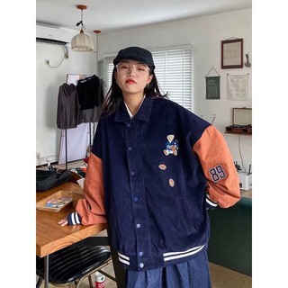 ÁO KHOÁC BOMBER NHUNG TĂM Unisex Form Rộng | BigBuy360 - bigbuy360.vn