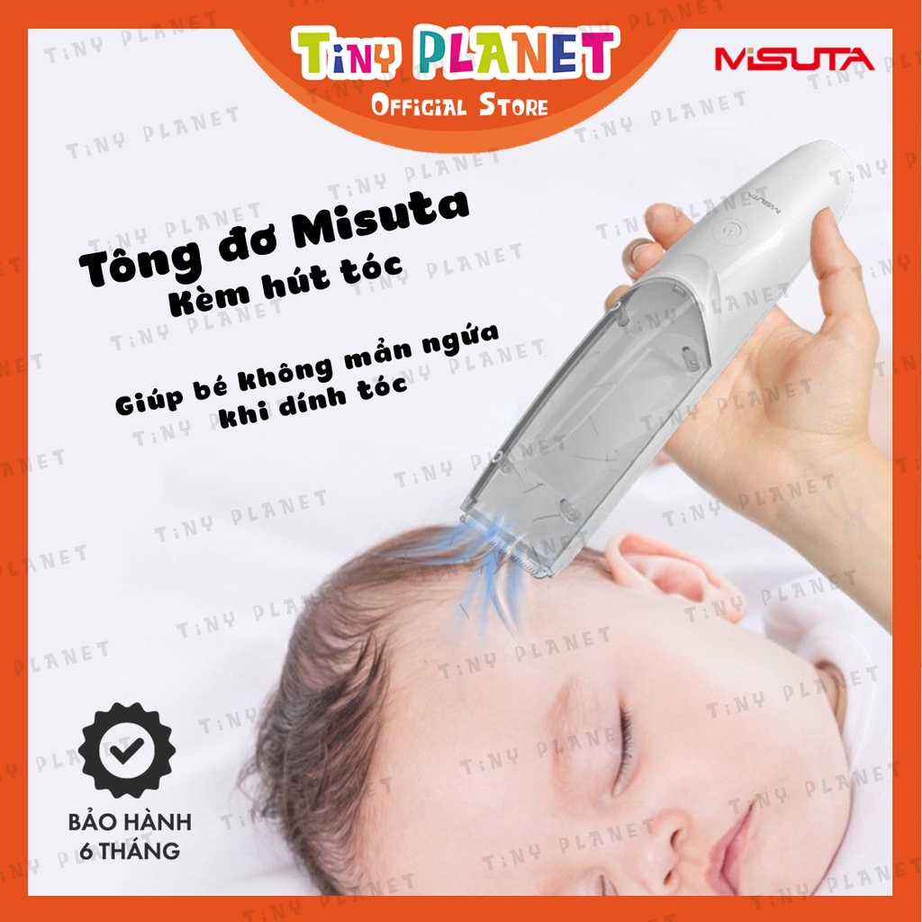 Tông đơ cắt tóc cho bé Misuta kèm hút tóc thừa giúp bé không bị ngứa khi dính tóc - Bảo hành 6 tháng