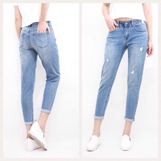 Quần Jeans Boy xước -Jean lửng- jean xắn gấu