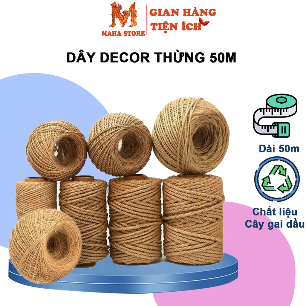 Dây thừng trang trí -dây thừng Decor gai 50m dùng trang trí Handmade,decor chụp ảnh siêu xinh